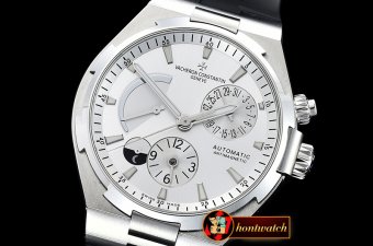 Vach. Constantine Overseas Dual Time Power Reserve SS/RU Wht TWA A1222