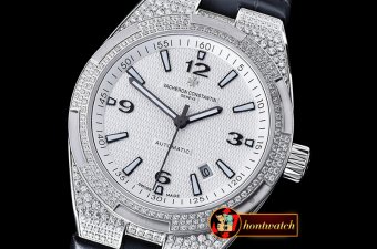 VACH. CONSTANTINE Overseas Ref.47074 Diams SS/LE White MY8215 Mo
