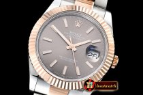 Rolex Datejust DJ2 41mm Oyt Flt RG/SS Grey/Stk BP Asia 2813