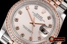 Rolex DateJust 36mm Jub Diam RG/SS Silv Wht/Dm BP A2813