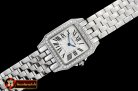 Cartier Santos Demoiselle Mens Diams SS/SS Wht Swiss Quartz