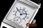 JAEGER LE COULTRE JL Reverso Automatic SS/LE White/Stk/Num Asia
