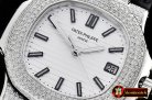 Patek Philippe Nautilus Mens 40mm Diams SS/LE White Sticks MY9015 Mod