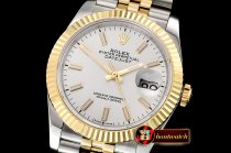 Rolex DateJust 36mm Jub Flt YG/SS White/Stick BP A2813