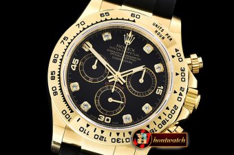 Rolex Daytona 116508 YG/RU Black/Diams OMF A4130 Mod