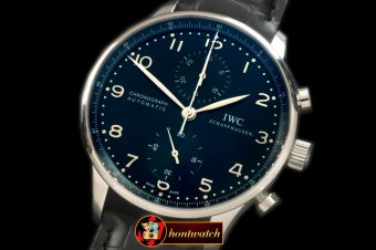 IWC0288 - Portuguese Chrono SS/LE Blk A-7750 New Improved