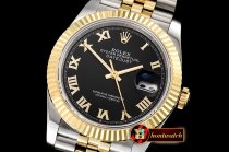 Rolex DateJust 36mm Jub Flt YG/SS Black/Rmn BP A2813