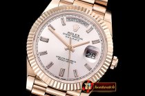 Rolex DayDate 40mm Flt RG/RG Rose Gold Baug. Diam BP A2836