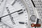 AP0368A - Royal Oak Ladies Chrono SS/RU Wht Stk Diam Bez VK64