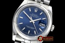Rolex Datejust Man DJ 36mm Jub Dome 904L SS/SS Blue Sticks ARF A3135