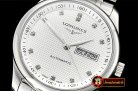 Longines Master Collection DayDate SS/SS LGF White/Diams A2836