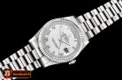 Rolex Daydate 36mm Flt SS/SS White Diam BP Swiss 2836