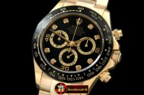 Replica Rolex Daytona 116528 YG/YG Black Diam A-7750 Sec@6