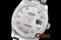 Rolex Datejust DJ 36mm Oyst Flt SS/SS White MOP Diams BP A3135 M