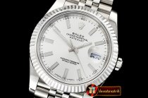 Rolex Datejust II 41mm Jub Flt SS/SS Silver Wht/Stick Noob A3235