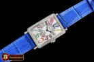 Franck Muller Long Island Ld 952QZ DIAM/SS/LE (Blue) Wht GF Swiss Qtz