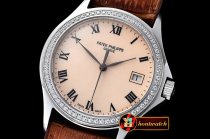 PP0240G - Calatrava Ref.5117 Diams SS/LE Cream Roman MY9015 Mod