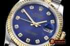 Rolex DateJust Jub Flt YG/SS Dark Blue Diam BP A3135 Mod