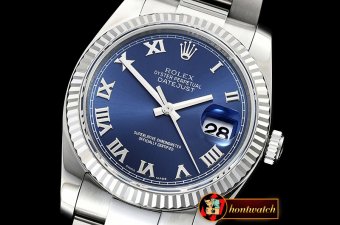 Rolex Datejust Man DJ 36mm Oyst Fluted 904L SS/SS Blue Roman ARF A3135