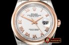 Rolex DateJust 36mm Jub Dome RG/SS White/Rmn BP A2813