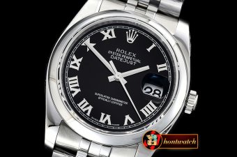 Rolex Datejust Man DJ 36mm Jub Dome 904L SS/SS Black Roman ARF A3135