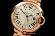 CAR0320 - Ballon De Cartier Mid RG/RG White Roman Miyota