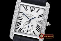 Replica Cartier Tank MC 1904 SS/LE Diams White JF Asia 23J