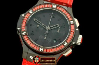 HUB0323A - Big Bang Pearl/ Sq Red Ruby All Black A-7750