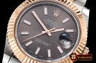 Rolex DJ2 41mm Oyst Flt RG/SS Dark Grey Stk BP A3136 Mod