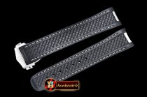 Omega Black (Wht) Rubber Strap for 2018 Aqua Terra 41mm