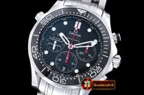 Omega Seamaster Chrono SS/SS Blk/Blk BP A7750