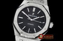 Audemars Piguet Royal Oak 15400 Frosted SS/SS Black Asia 21J Mod 3120