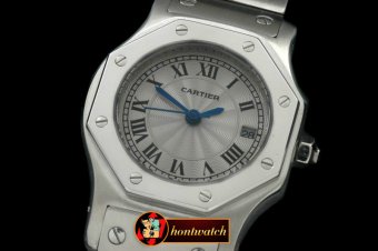 CAR0315B - Ladies Original Santos SS/SS White Swiss Quartz
