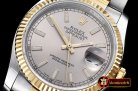 Rolex Datejust DJ 36mm Oyst Flt YG/SS Light Grey Sticks BP A3135