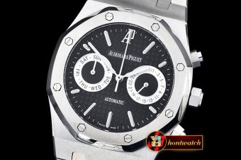 AP0380C - Royal Oak Calendar SS/SS Black VK Quartz