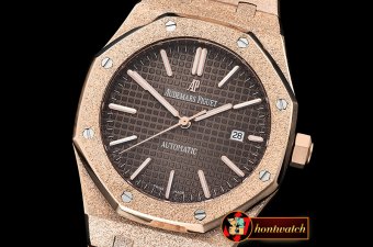 Audemars Piguet Royal Oak 15400 Frosted RG/RG Brown Asia 21J Mod 3120