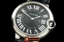CAR0330B - Ballon De Cartier Mid SS/LE Black Roman Miyota