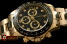 Replica Rolex Daytona 116528 YG/YG Black Diam A-7750 Sec@6