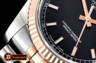 Rolex Datejust Man DJ 36mm Jul Flt 904L RG/SS Blk/Stk ARF A3135 Mod